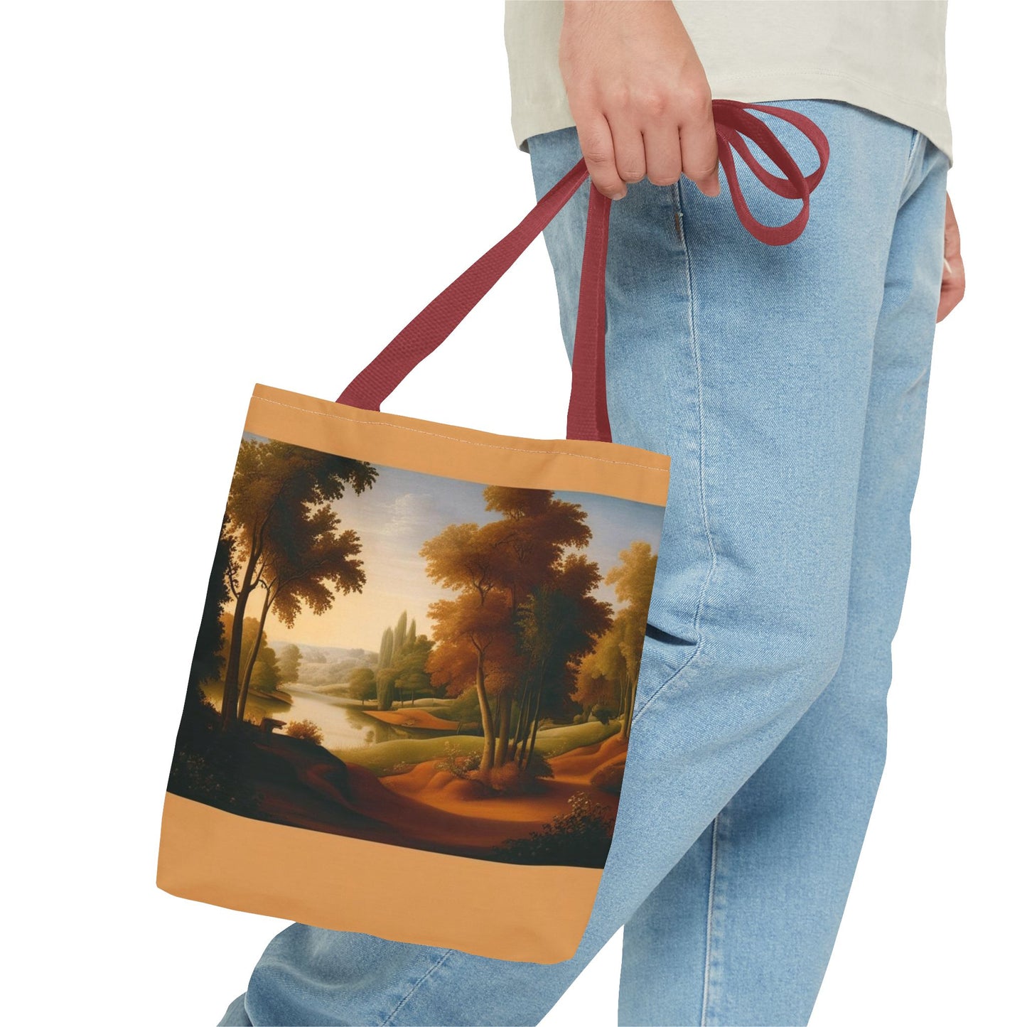 Polyester Tote Bag with Custom Prints and Multiple Handle Colors