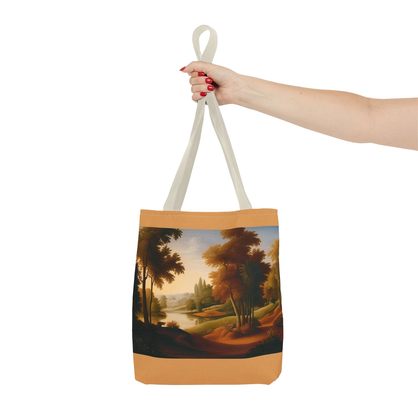 Polyester Tote Bag with Custom Prints and Multiple Handle Colors