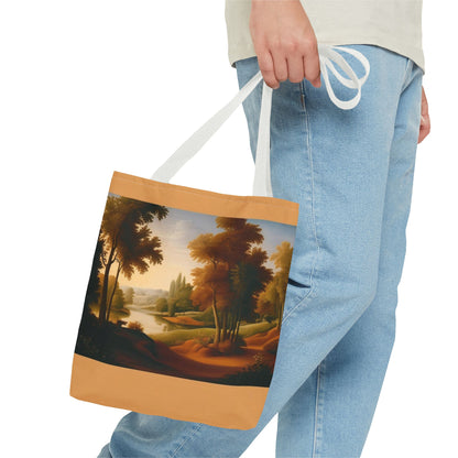 Polyester Tote Bag with Custom Prints and Multiple Handle Colors