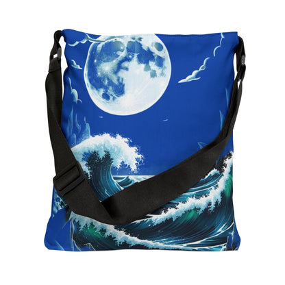 Wave Adjustable Tote Bag with Vibrant Colors and Adjustable Strap