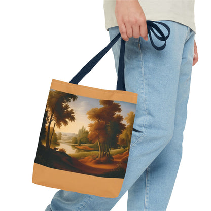 Polyester Tote Bag with Custom Prints and Multiple Handle Colors